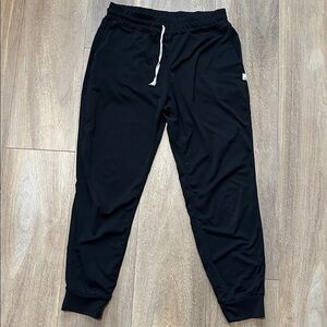 Vuori Black Track Pants with White Drawstring